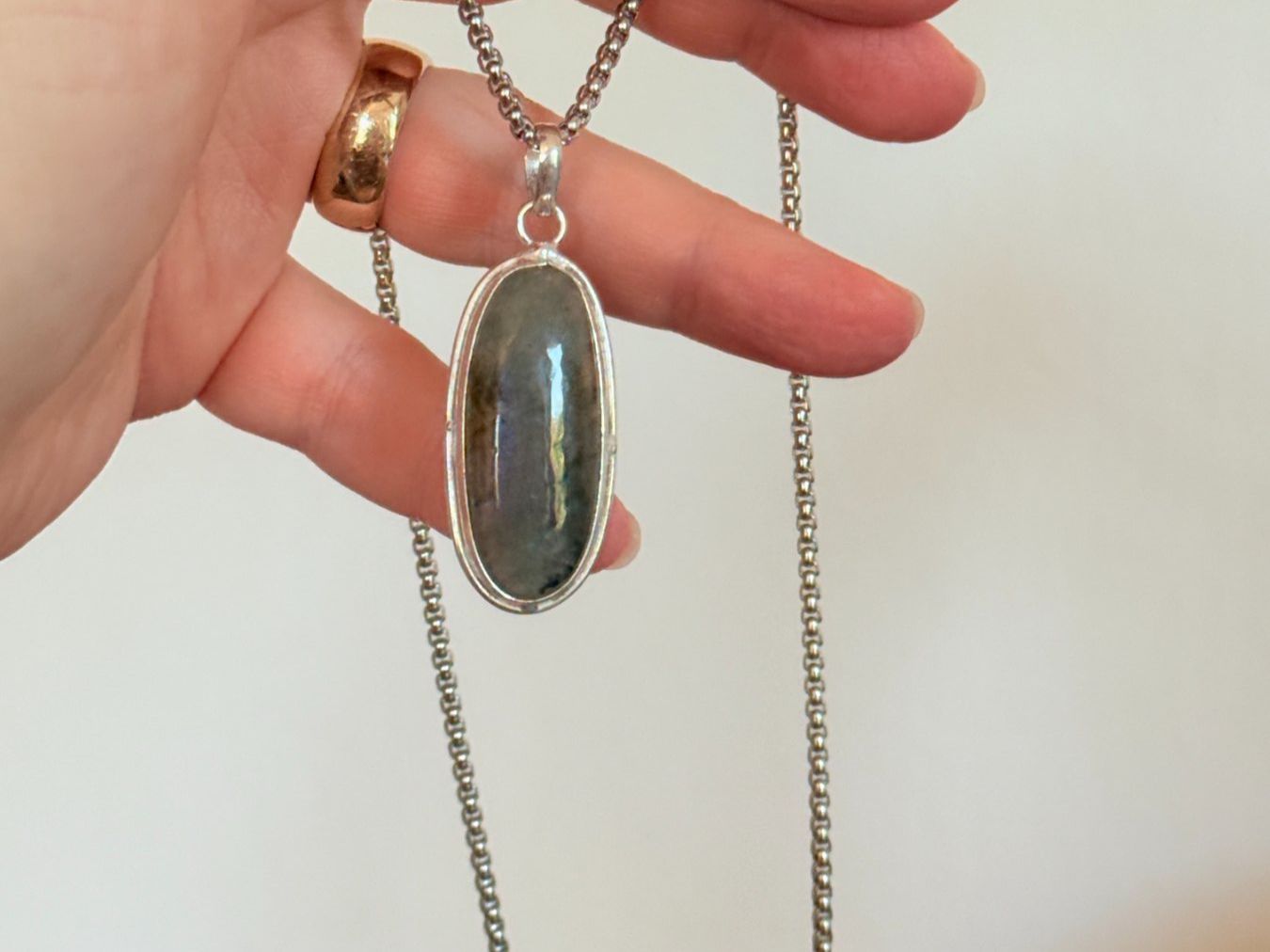 Catenine: Collier pendentif labradorite authentique – Nuovo e nell'imballaggio originale da Genève venduto da AWWA 5