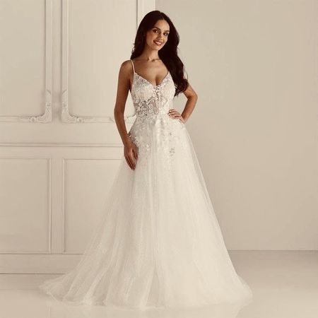 Brautkleid lang Ivory  A-Linie Grösse 36 neu