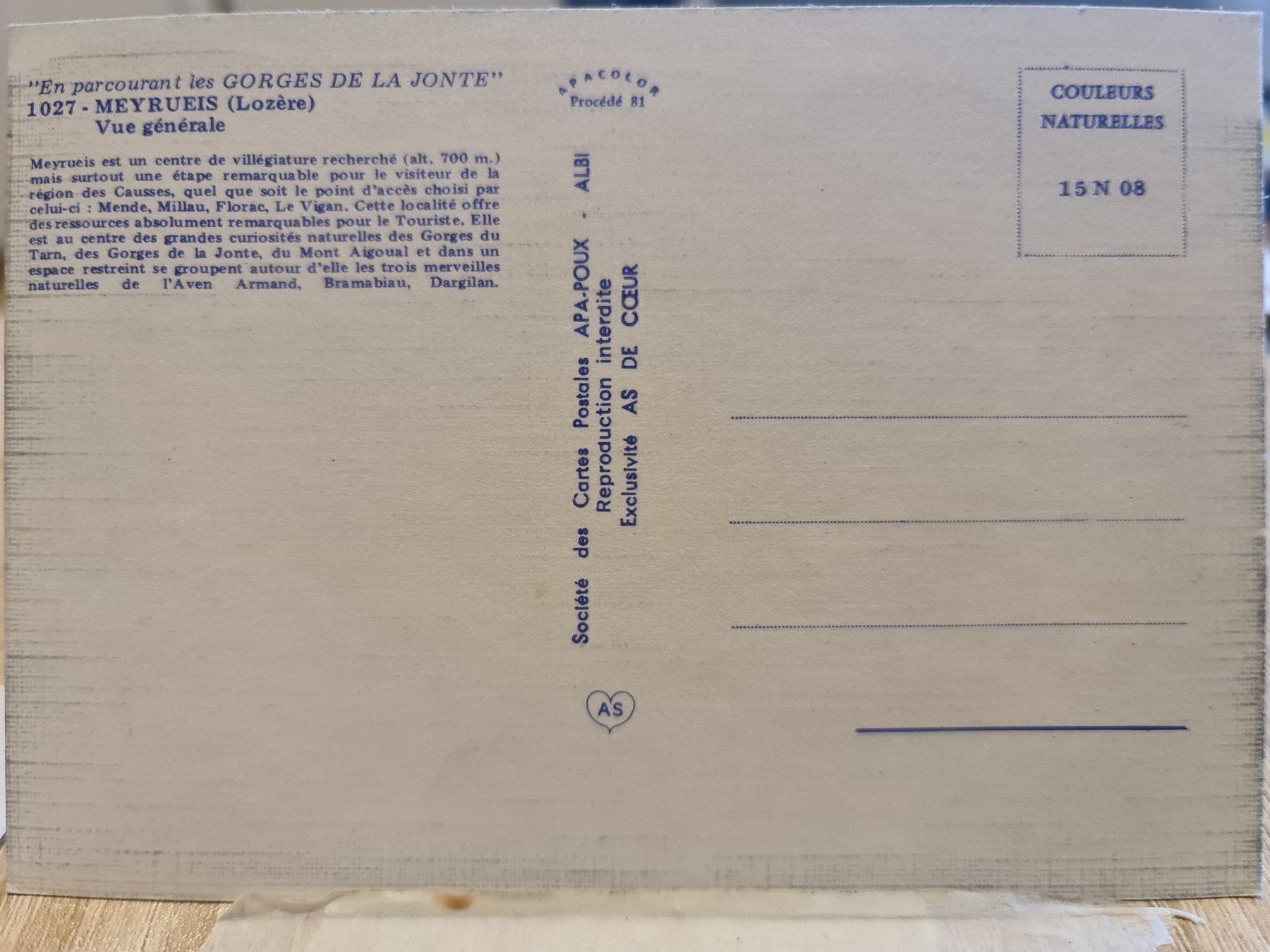 Cartoline postali: Ansichtskarte Meyrueis Frankreich – Usato da Dintikon venduto da Vexi 1