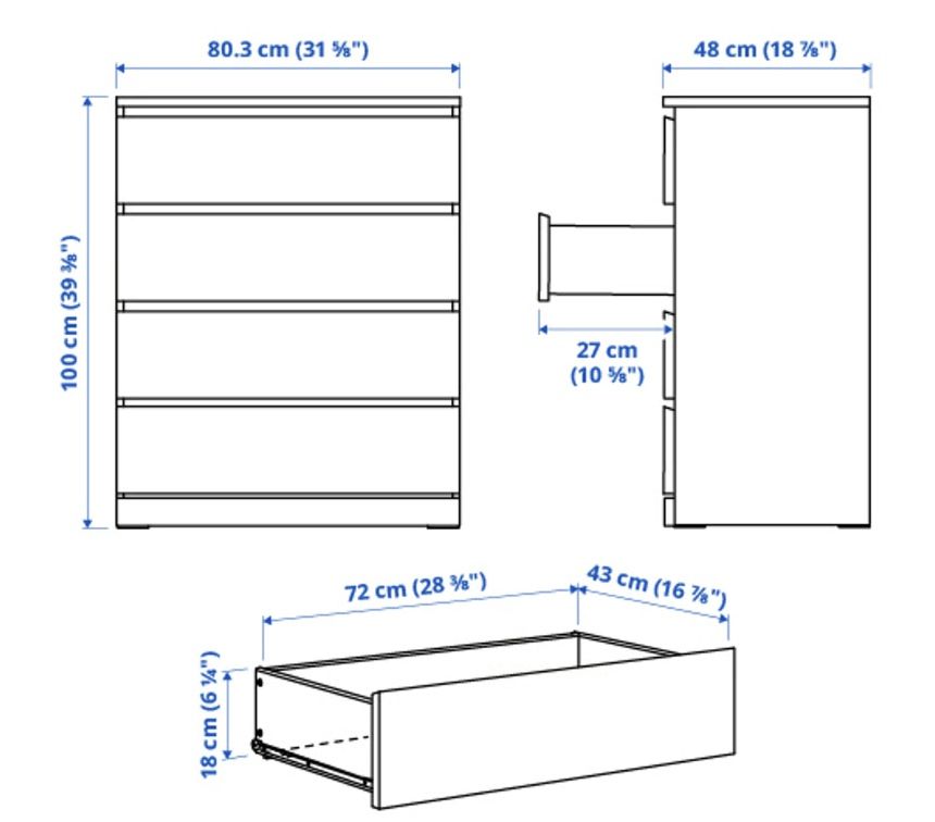 Ikea Commodes: Ikea MALM Kommode mit 4 Schubladen – D'occasion à Erlenbach ZH par Ma.Pi 2