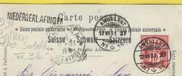 12.6.1901 Schützen Litho Gruss aus Solothurn Balkenstempel