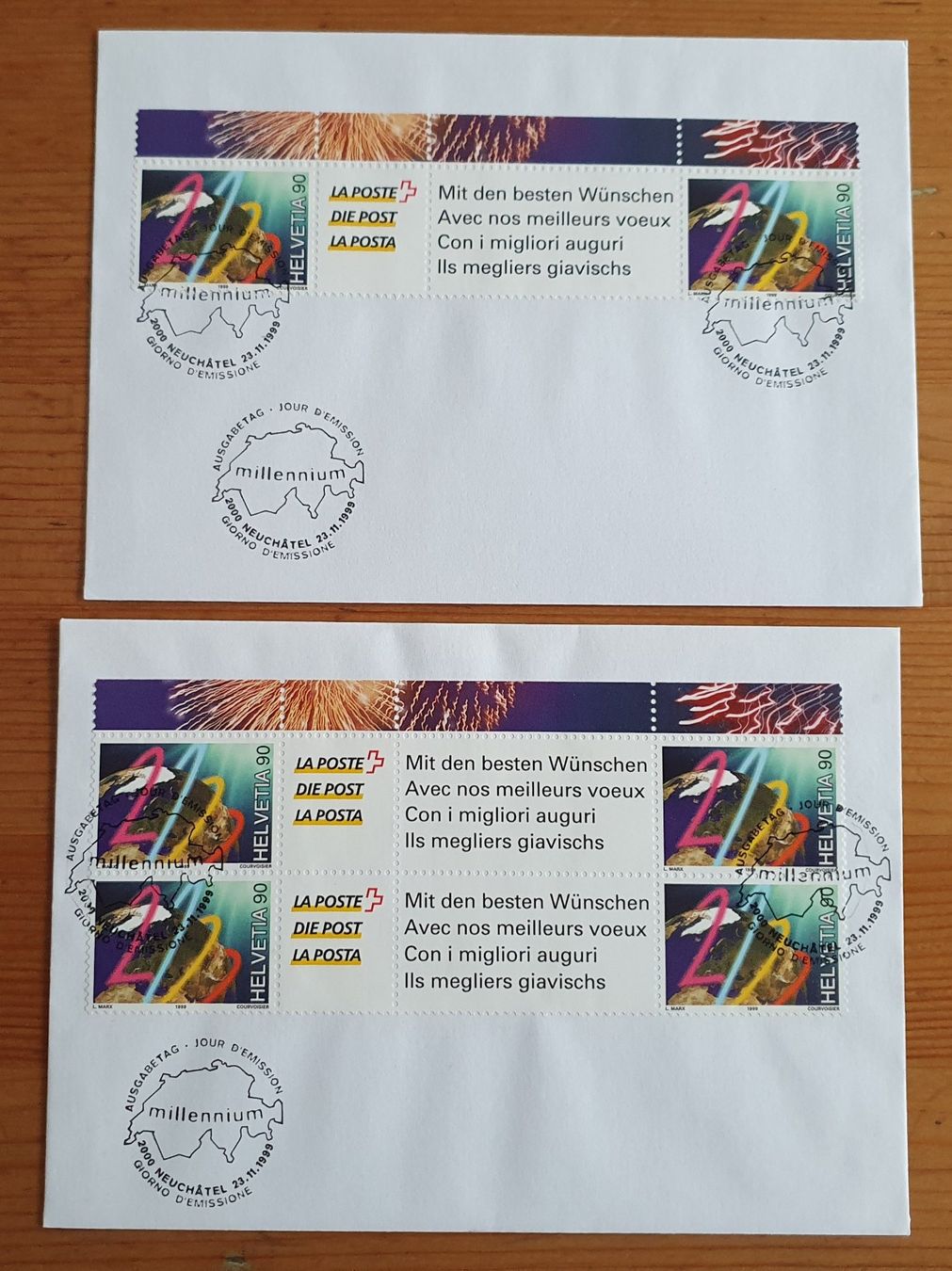Alle Briefmarken: FDC Lot: Millenium 23.11.1999 /  11 Briefe – Gebraucht aus Dällikon von Minita 6