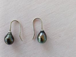 Ohrhänger Silber mit Tahiti Perle