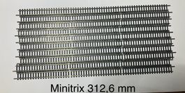 10x Minitrix (1)4902 Gerade Gleis 312,6 mm