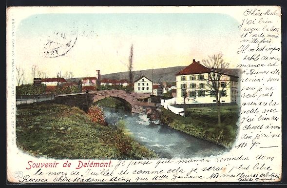 Cartes postales: AK Delémont, Panorama, 1923 – D'occasion à Berlin par bartko-reher