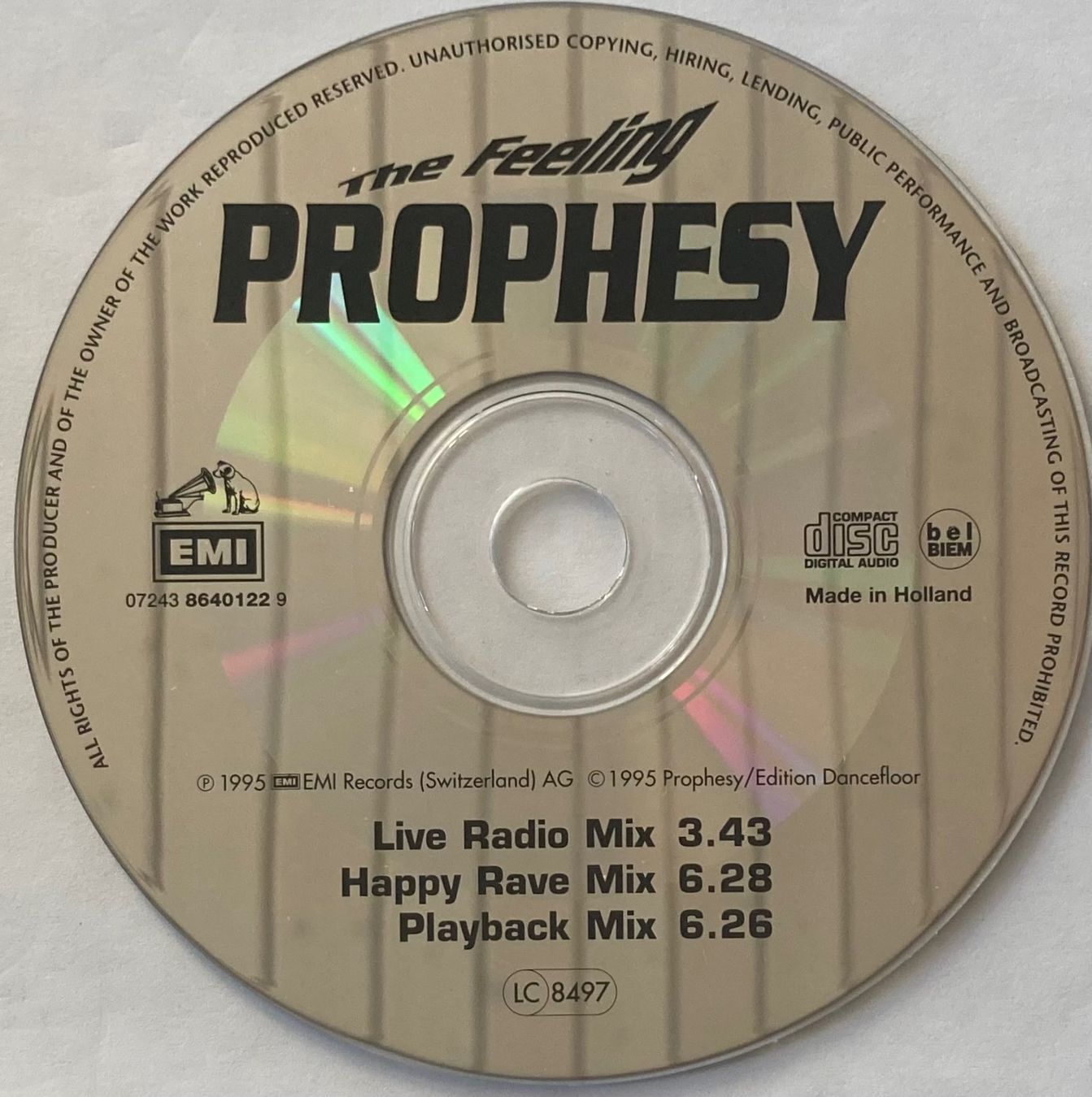 CDs: PROPHESY - THE FEELING – D'occasion à Poliez-Pittet par Newtown-Records 1