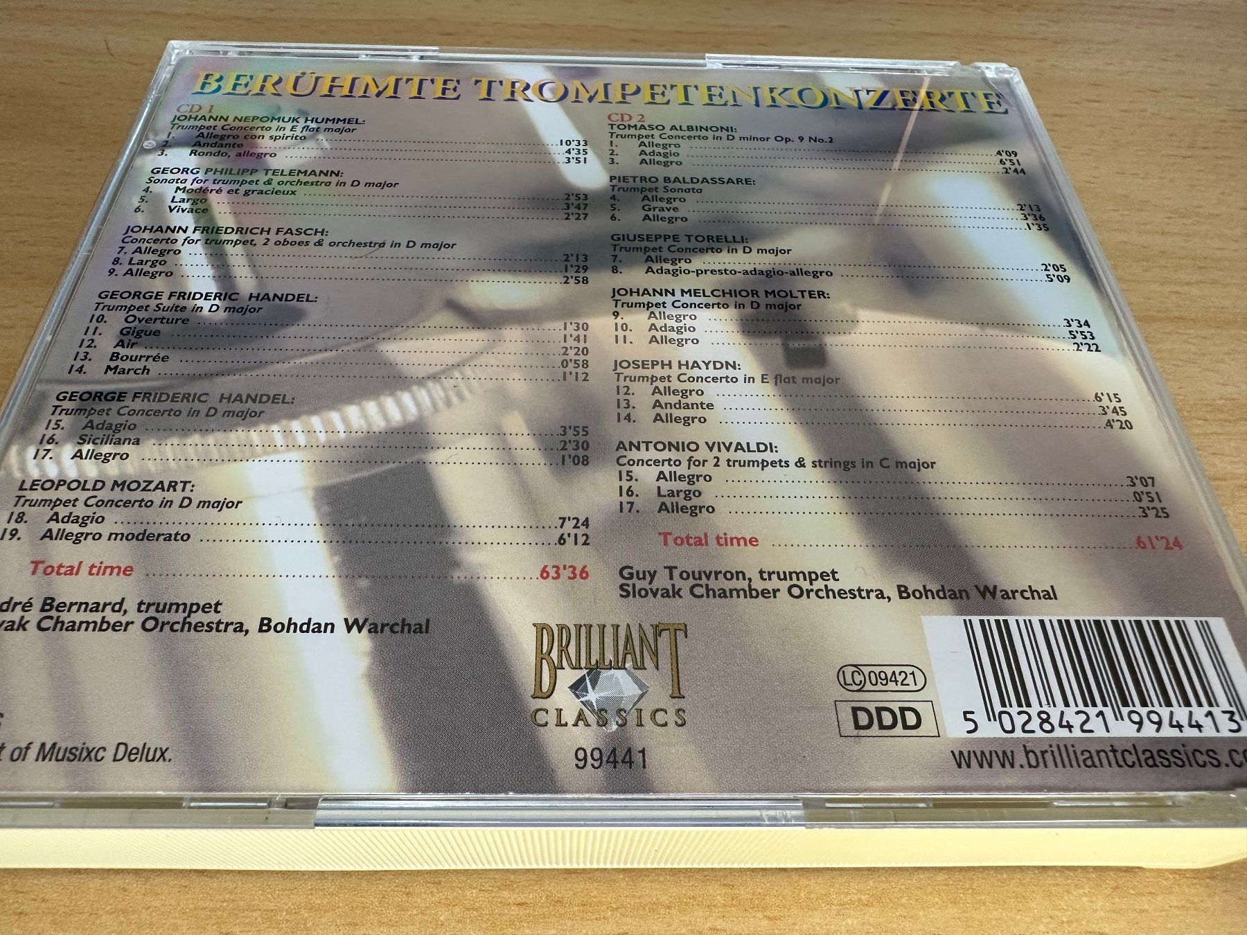 CD: André Bernard, Guy Touvr - Berühmte Trompetenkonzerte - 2 CD – Usato da Rikon im Tösstal venduto da Alpenmutz 1