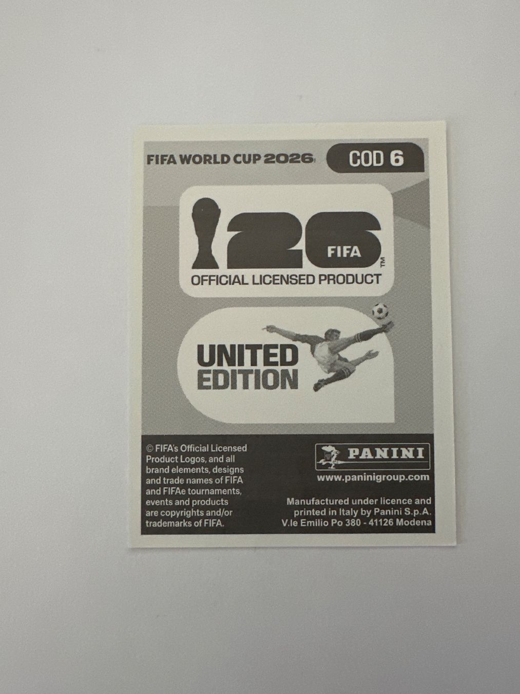 Panini Carte collezionabili: Panini FIFA WM 2026 Sticker - COD 6 – Usato da Sulz AG venduto da DealWerk 1