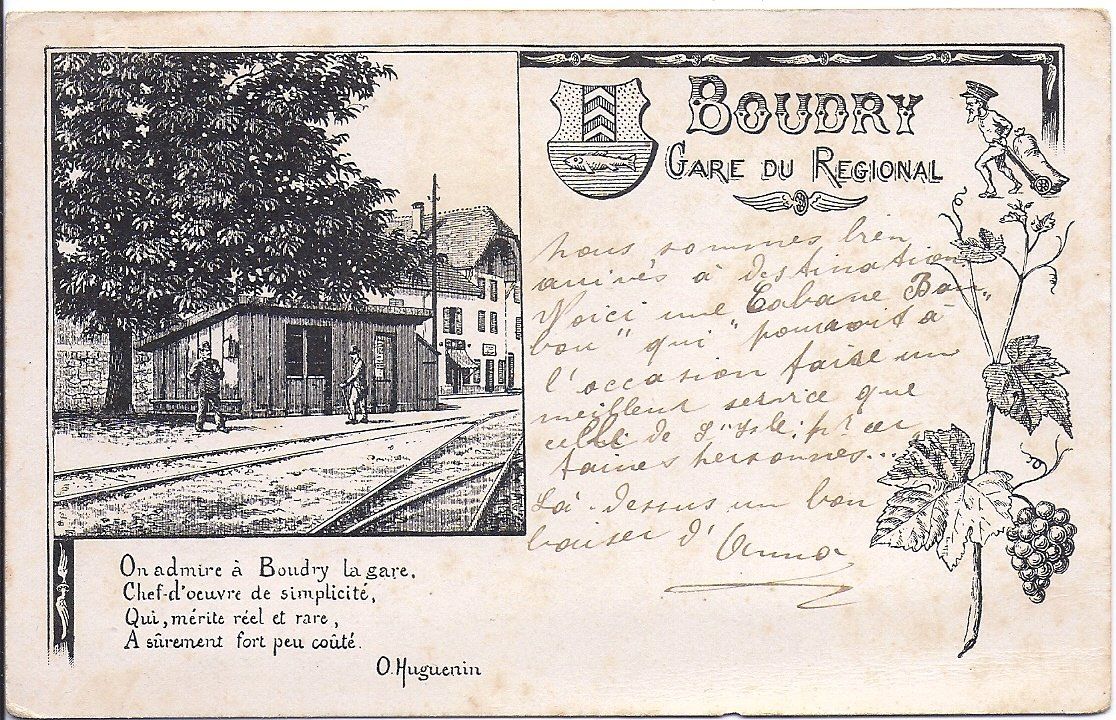 Cartoline postali: BOUDRY, carte Oscar Huguenin – Usato da Les Verrières venduto da Scampi0