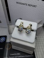 Boucles d'oreille argent diamants de moissanite de 4 ct GRA