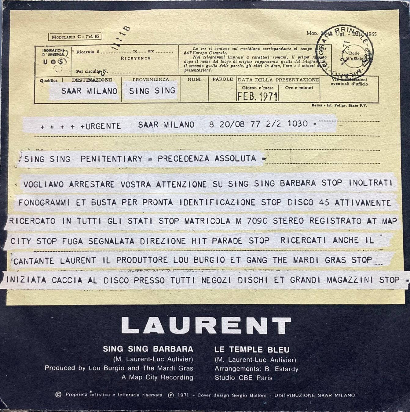 Dischi in vinile: MICHEL LAURENT - SING SING BARBARA – Usato da Poliez-Pittet venduto da Newtown-Records 1