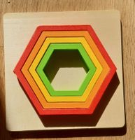 Wooden Hexagon Stacking Puzzle Montessori toy