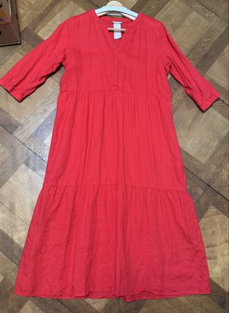 Street One Kleid, Leinen rot,  L