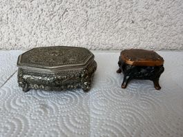 Lot de deux boîtes à bijoux métallique , bon état