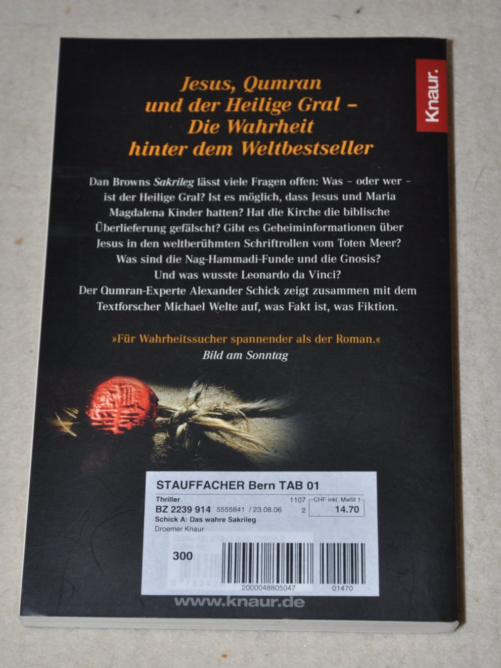 Das wahre Sakrileg - Alexander Schick (Gebraucht) in Boll für CHF 1 ...