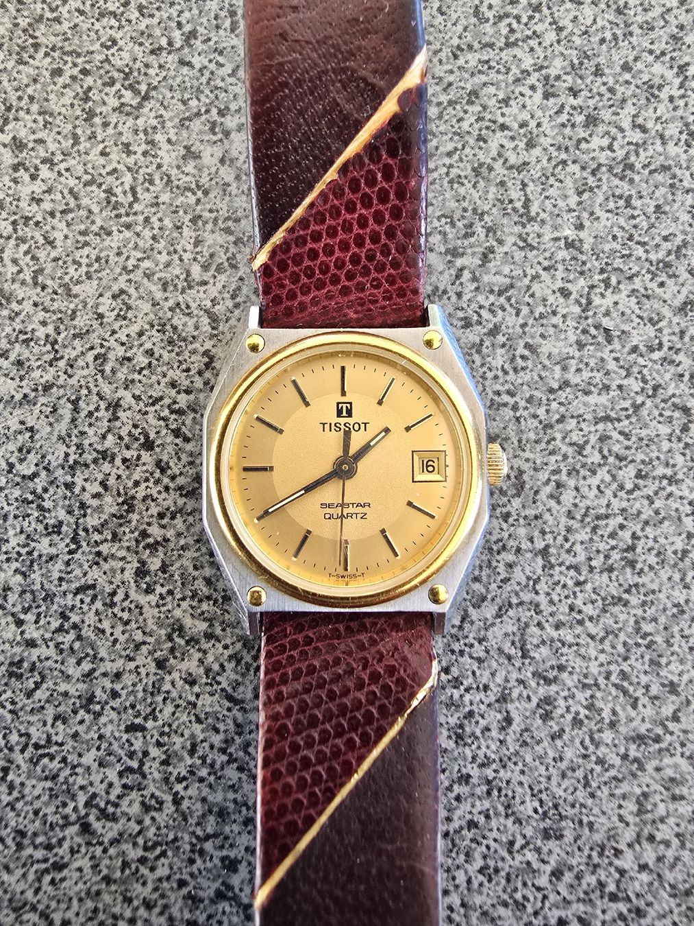 Tissot Seastar Quartz Damenuhr mit Lederarmband guter Zustan