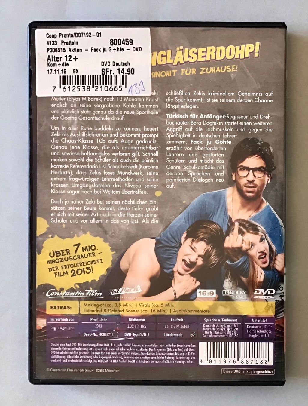 Alle DVDs: DVD: FACK JU GÖHTE – Gebraucht aus Bubendorf von Alpenheidi 1