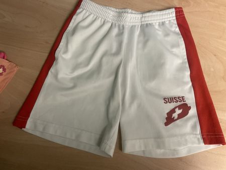 Sport Shorts Suisse Schweiz 🇨🇭 weiss/rot Gr.122/128