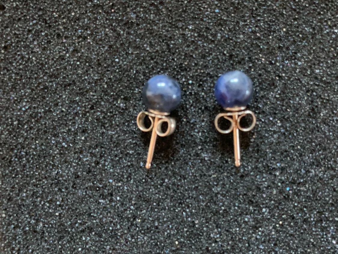 Orecchini pendenti & Orecchini a lobo: Ohrstecker Sodalit, 7mm, 925 Silber – Nuovo (secondo la descrizione) da Worb venduto da farben20zauber