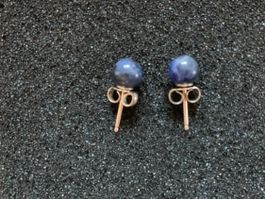 Ohrstecker Sodalit, 7mm, 925 Silber