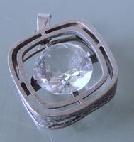 Silber 925 Bergkristall Anhänger 24 x 24 mm