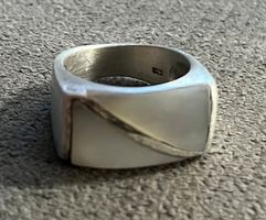 Massiver 925 Silber Ring – geometrisches Design ca. 8g