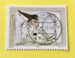 Nr.1051 Pierrot spielt mit dem Faden GESTEMPELT 2002   
