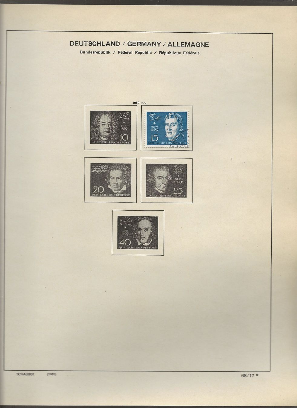 Alle Briefmarken: Marken Deutschland BRD 1959 bis 1962 – Gebraucht aus Au ZH von xelagreb01 3