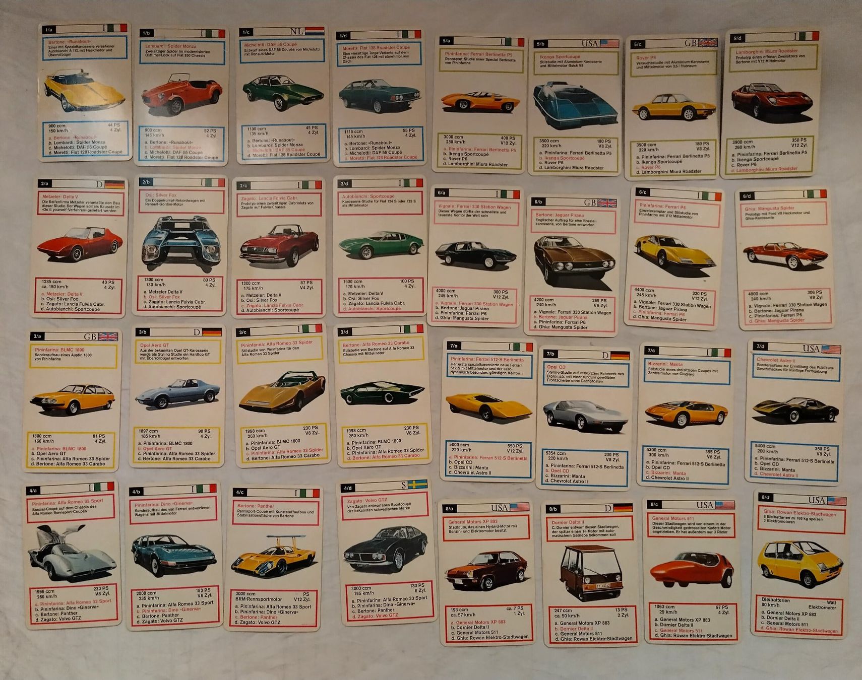 Giochi: Auto Quartett Prototypen / 60er Jahre mit 32 Karten – Usato da Bellach venduto da JingleJerry 2