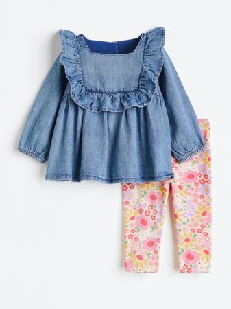 H&M GIRL 🌸🌷🩷 set ensemble leggings & blouse NEW! 92