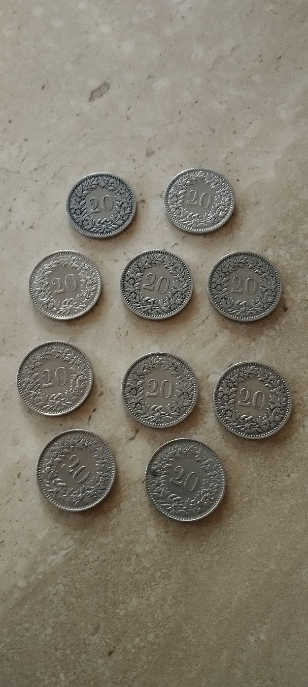 Tutti le monete: 10 x 20 Rappen Schweiz – Usato da Oberdorf SO venduto da and_jxk2 1