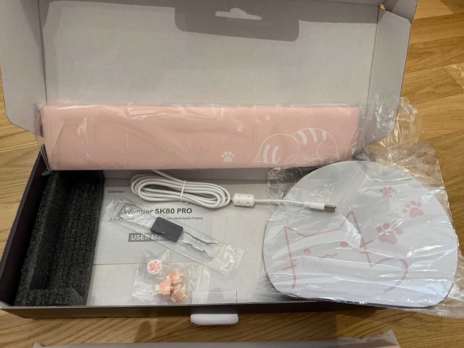 Tastiere: Womier SK80 PRO Wireless Mechanical Pink Keyboard Display – Nuovo e nell'imballaggio originale da Belmont-Lausanne venduto da HausPopCharm 2