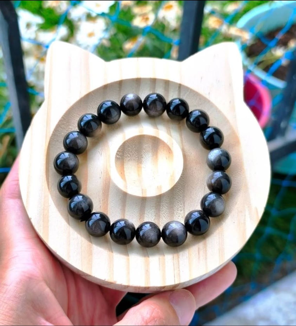 Bracciali & Braccialetti: Bracelet en Obsidienne Argentée 10mm – Nuovo (secondo la descrizione) da Ursy venduto da tan_8qdl 6