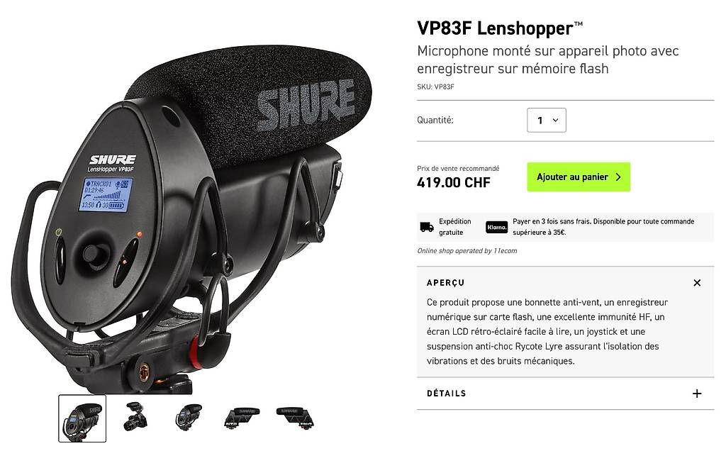Microphones: Micro VP83F Lenshopper – Neuf avec emballage d'origine à Morges par t33_5x7v 2