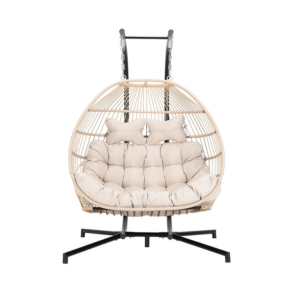 Poltrone pensili da giardino: Faltbare Hängesessel LUMA BEIGE - 2 Sitzer – Nuovo e nell'imballaggio originale da Wallenwil venduto da toesstal-vertrieb 2