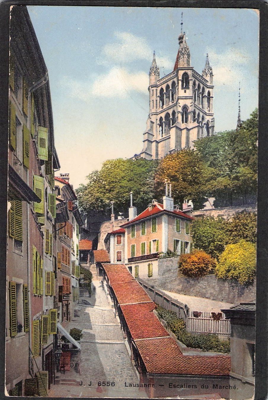 Cartoline postali: ,Lausanne,Escaliers du Marché , 1911 – Usato da Reichenburg venduto da ibiza18