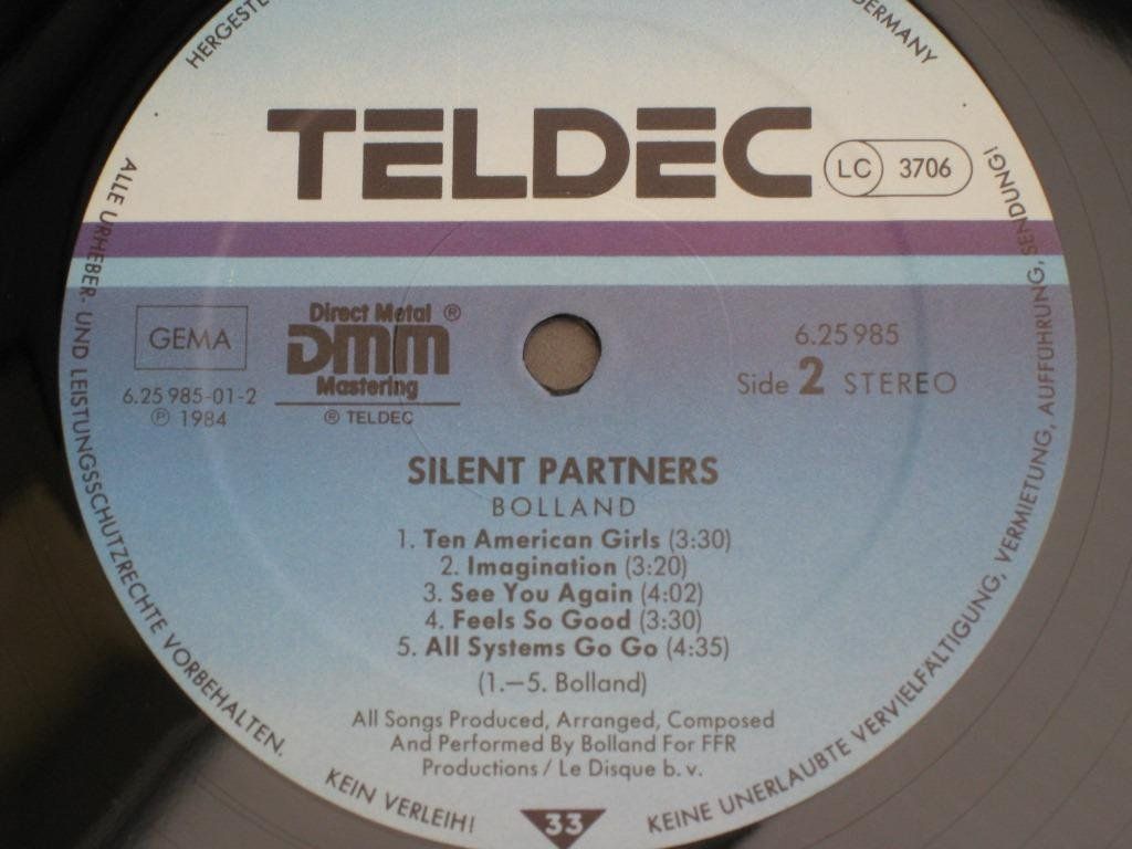 Schallplatten: LP - BOLLAND - SILENT PARTNERS – Gebraucht aus Steckborn von Quo7 2