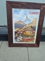 Affiche Zermatt originale, encadrée.