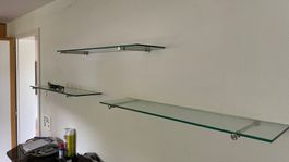 Wandregale aus Glas 3x88cm 2x58cm