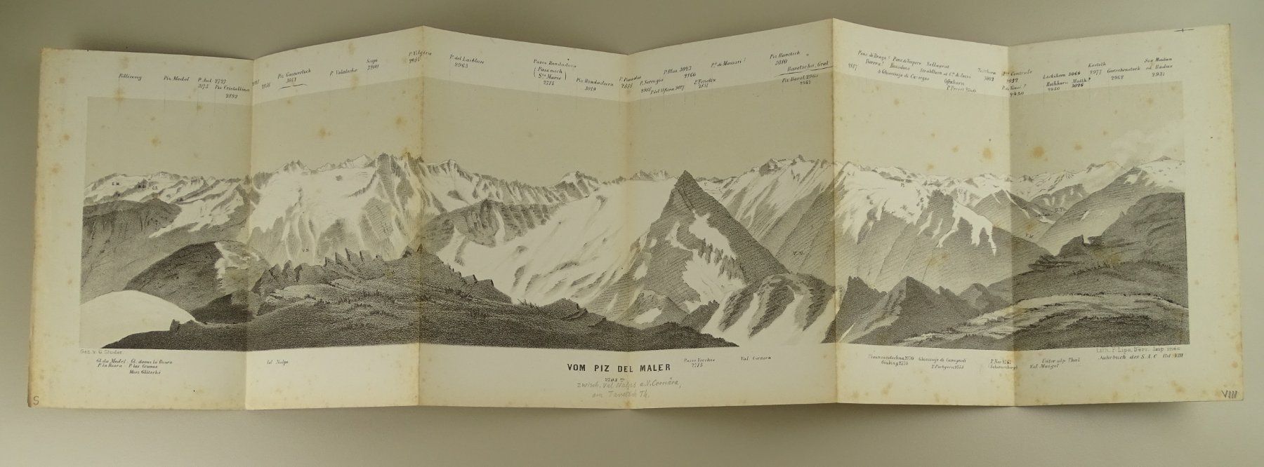 Stiche: VOM PIZ DEL MALER, PANORAMA 1872 – Gebraucht aus Grüningen von Kartensammler