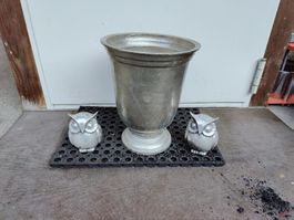 Vase/ Pflanztopf aus Metall, Silber-Look - Herbstdeko 🍂