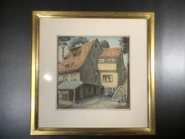 ⭐Bild Niklaus Stoecklin Lithografie Steinenmühle Basel