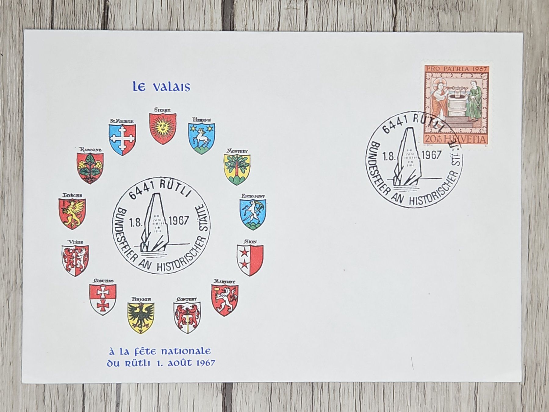 Tutti i francobolli: CL09 Enveloppe + Timbre Suisse 1967 – Usato da Cousset venduto da Patrick_Collections