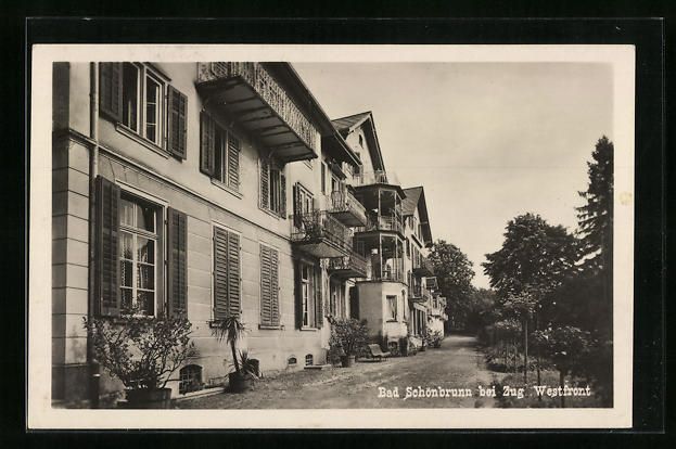 Cartoline postali: AK Zug, Bad Schönbrunn, Westfront – Usato da Berlin venduto da bartko-reher