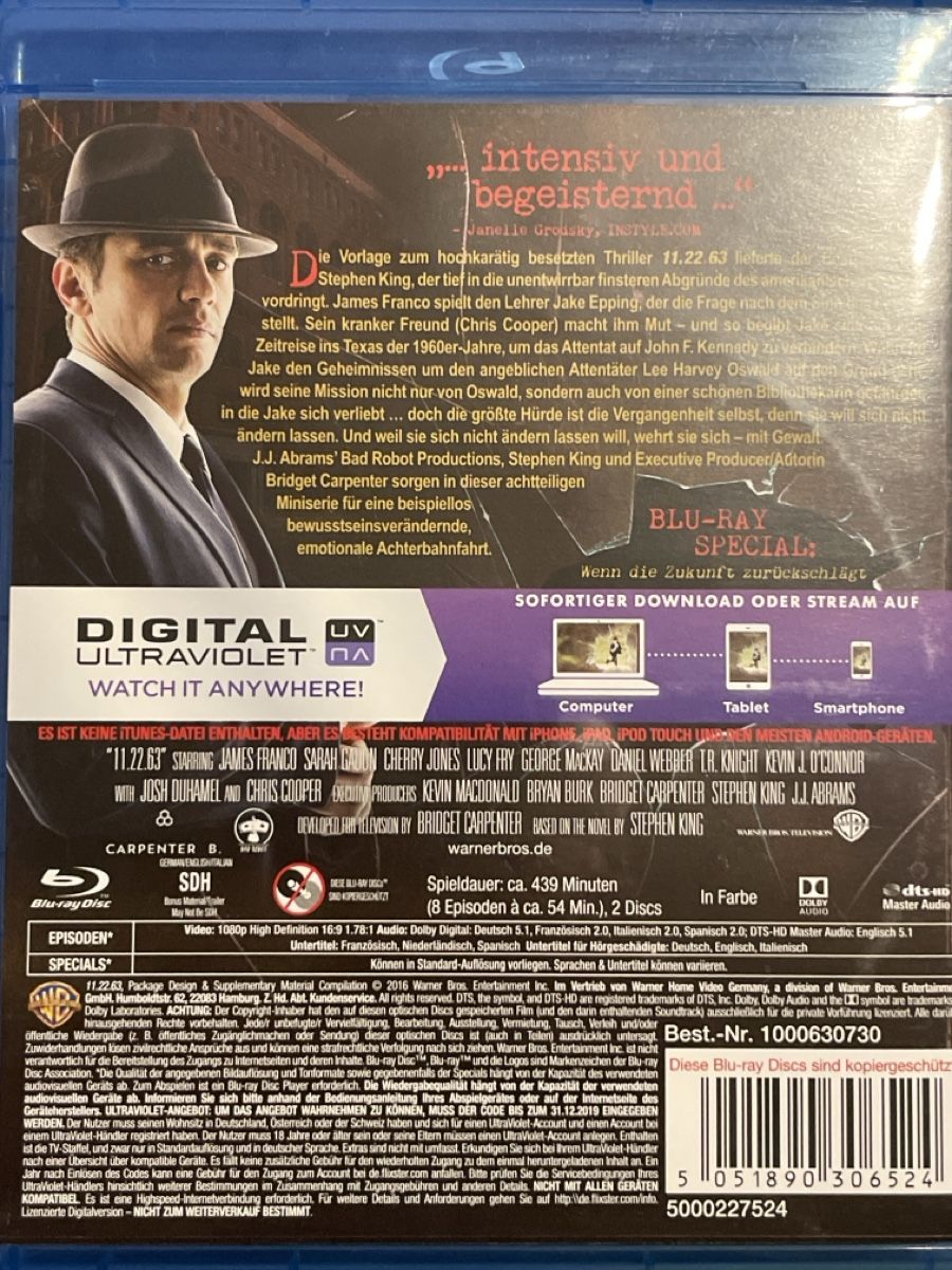 Tutti i DVDs: 11.22.63 - Komplette Serie – Nuovo (secondo la descrizione) da Waldenburg venduto da Gonzo8 1