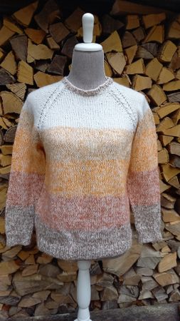 Damen Pullover gestrickt mehrfarbig gestreift Grösse M