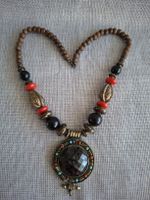 Collier vintage bohème ethnique avec grand pendentif