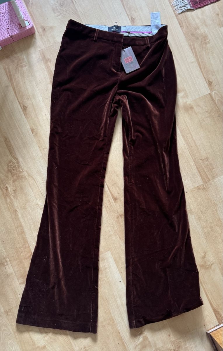 Etro Hosen: Etro Milano Damen Samthose Bordeaux Gr. 46  – Gebraucht aus Trübbach von s-a-t