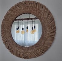 Spiegel rund Boho 63 cm beige natur