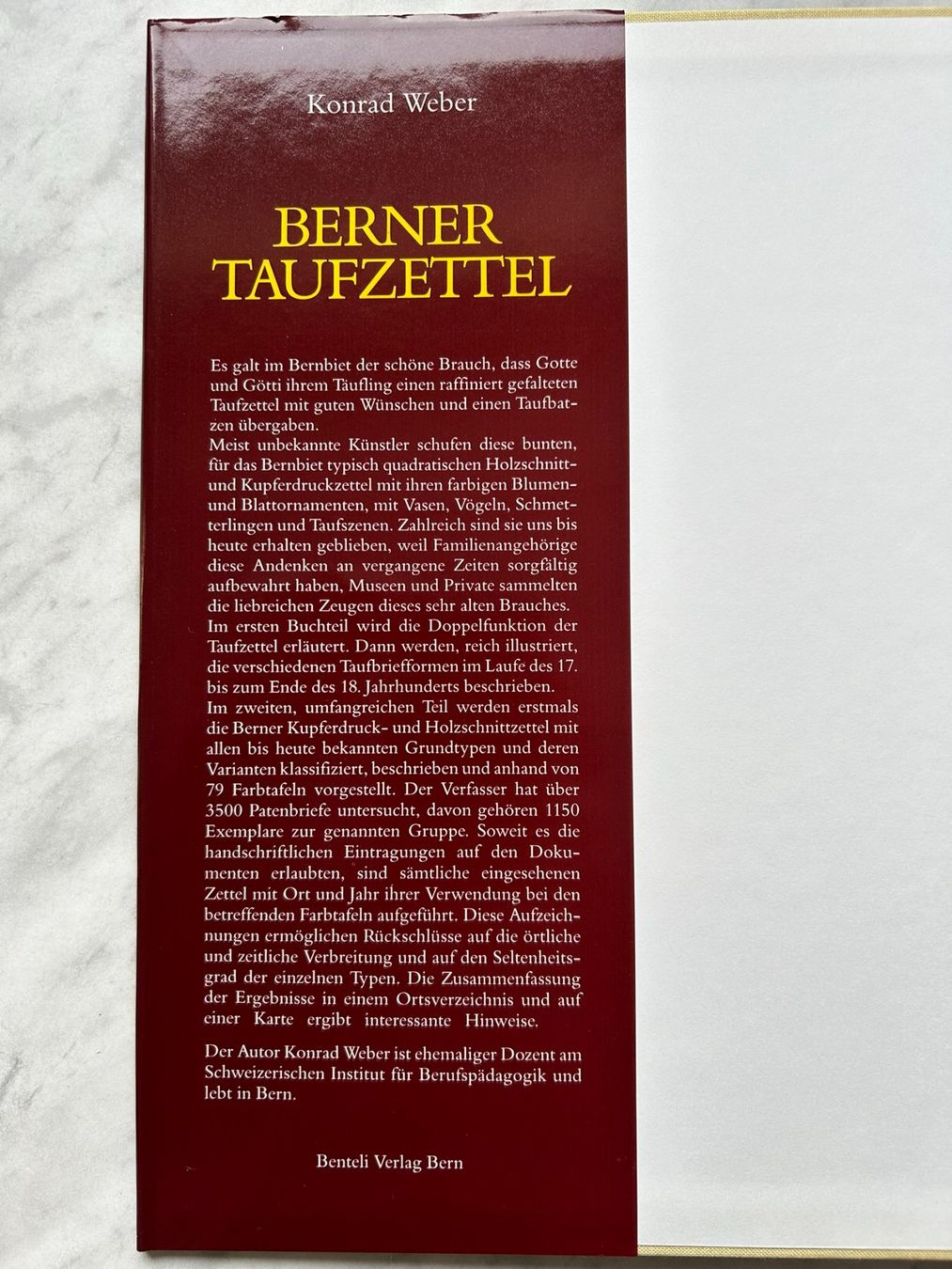 Bücher: Berner Taufzettel – Gebraucht aus Mirchel von buecher_wurm 1